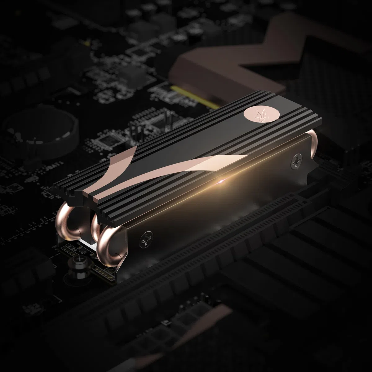 SABRENT Dissipateur thermique ssd NVMe, M.2 Cooler Heatsink, PCIe radiateur Dissipateur compatible avec modules 2280 2260 2242 2230 Conçu pour les ordinateurs de bureau (SB-HTSK)