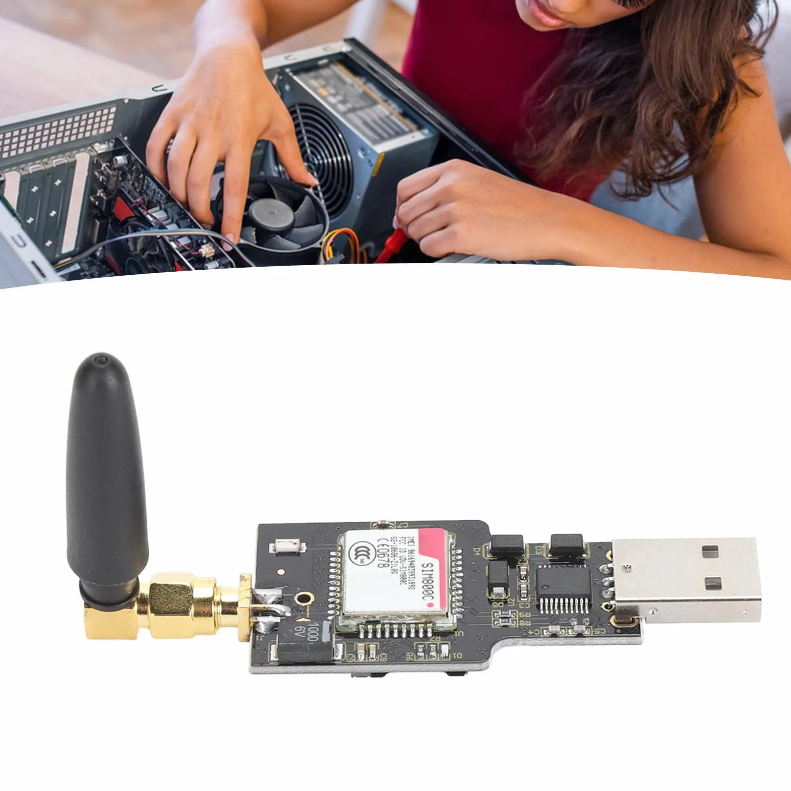 Module de Communication sans Fil USB GSM GPRS SIM800C avec Bluetooth, Transmission de Voix SMS et données, idéal pour projets IoT sans Fil