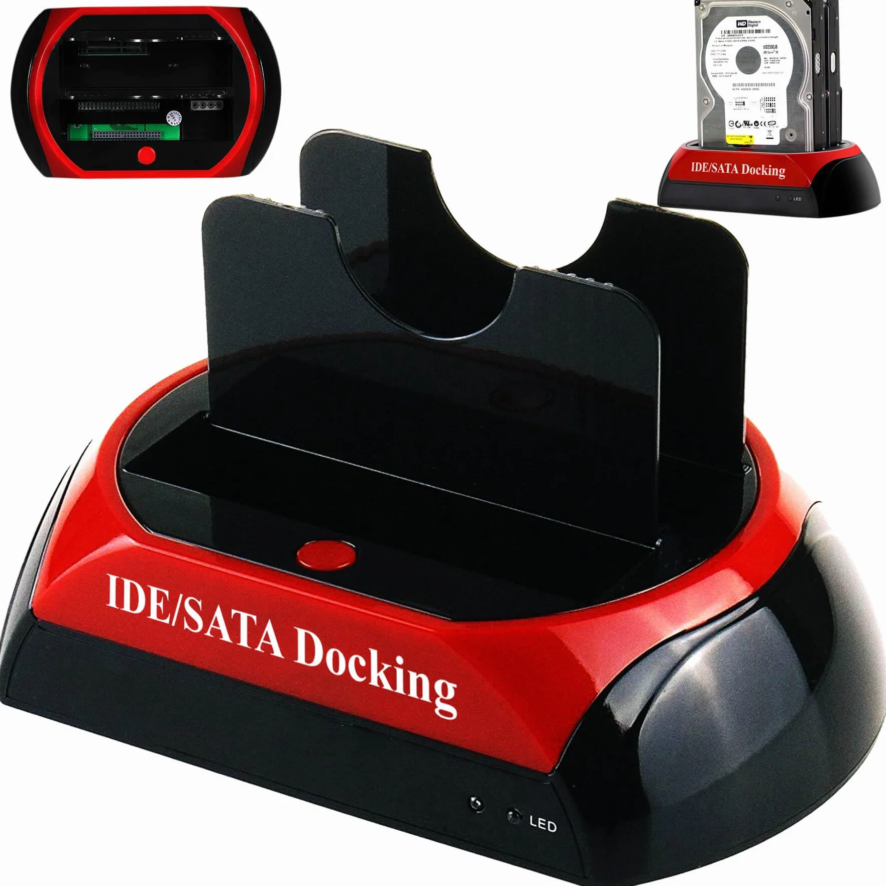 Retoo SATA SSD/HDD Dock pour Disque Dur, 2.5” – 3.5”, SATA I/II/III IDE USB 3.0 Jusqu'à 480 Mb/s, Fonction OTB, Plug&Play, Indicateurs LED, Transfert De Données SATA 1,5GB/s - 3GB/s Stations D'accueil